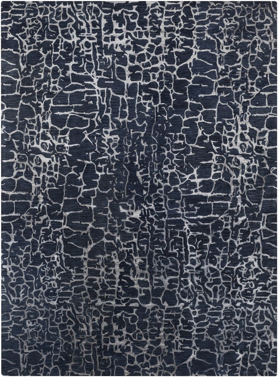 MIDNIGHT MOON WOOL RUG: NAVY