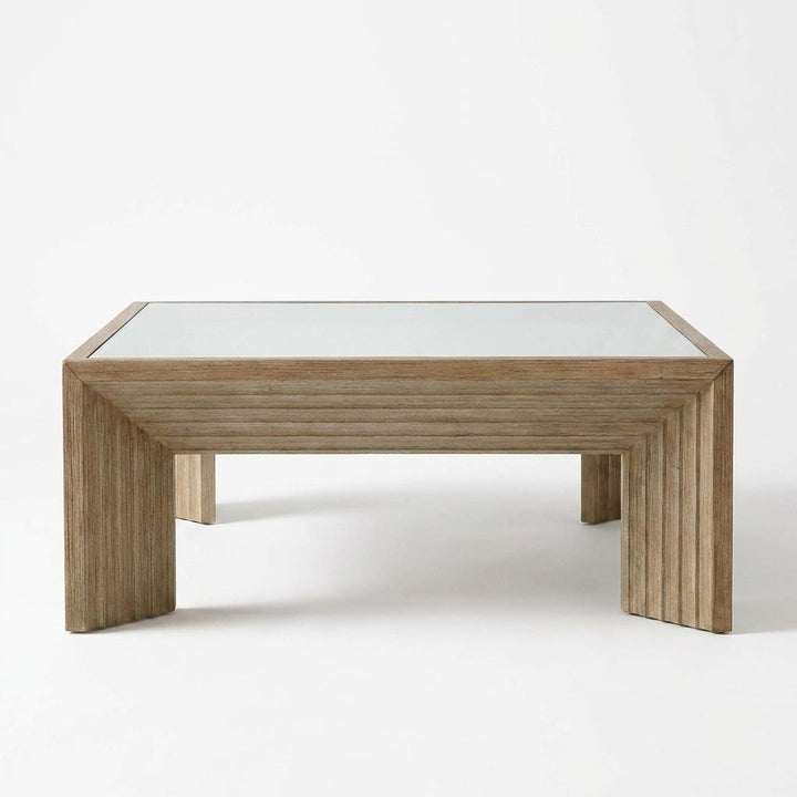 MIEL GLASS TOP SQUARE COFFEE TABLE