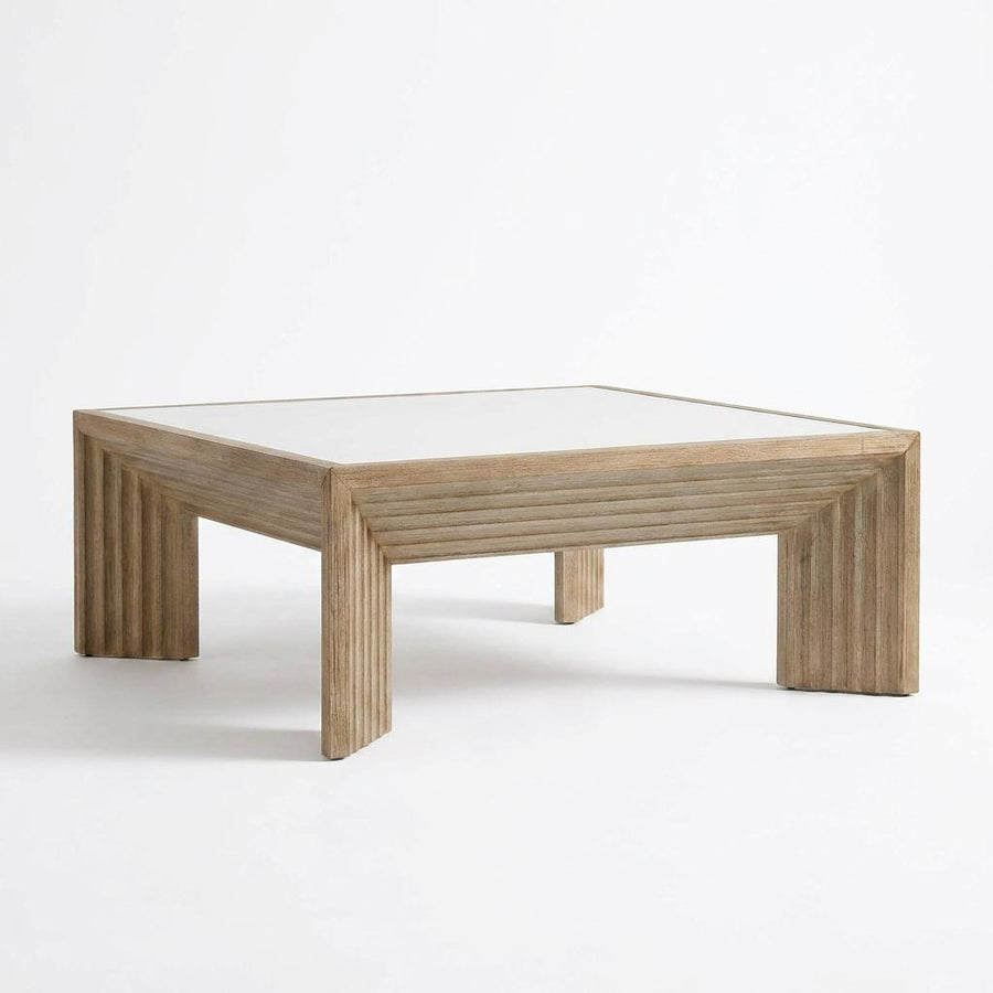 MIEL GLASS TOP SQUARE COFFEE TABLE