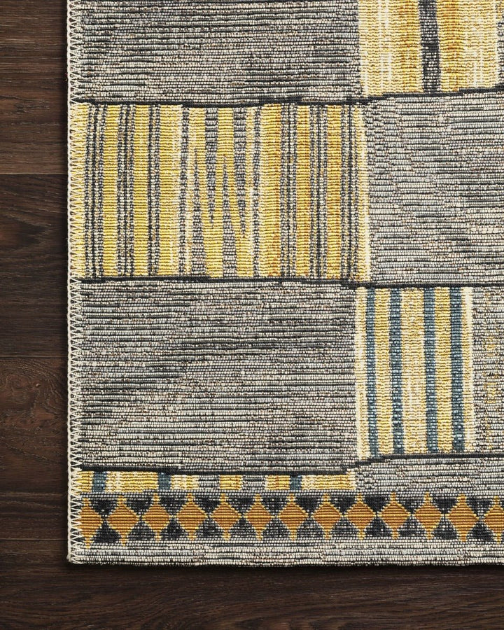 MIKA 10 INDOOR - OUTDOOR RUG: GRANITE, YELLOW MULTI