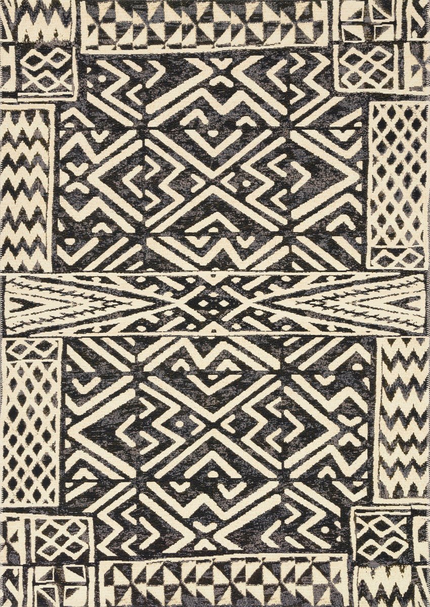 MIKA 13 INDOOR - OUTDOOR RUG: IVORY, BLACK