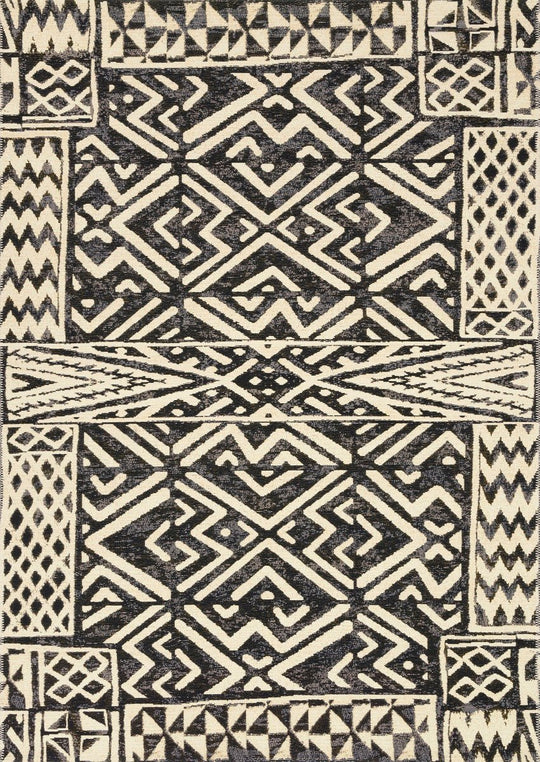 MIKA 13 INDOOR - OUTDOOR RUG: IVORY, BLACK