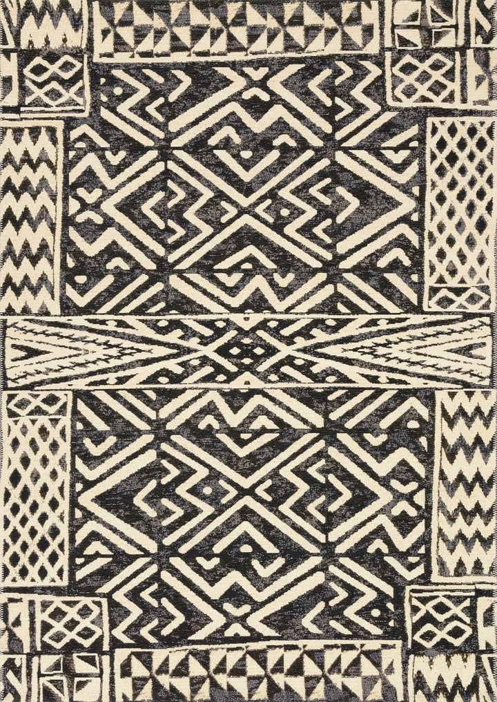 MIKA 13 INDOOR - OUTDOOR RUG: IVORY, BLACK