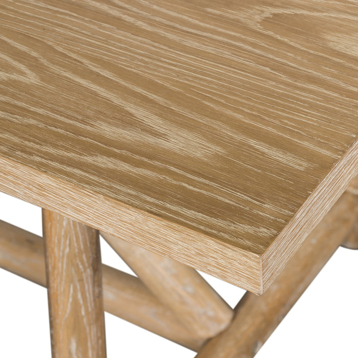 MIKA WHITEWASHED OAK DINING TABLE