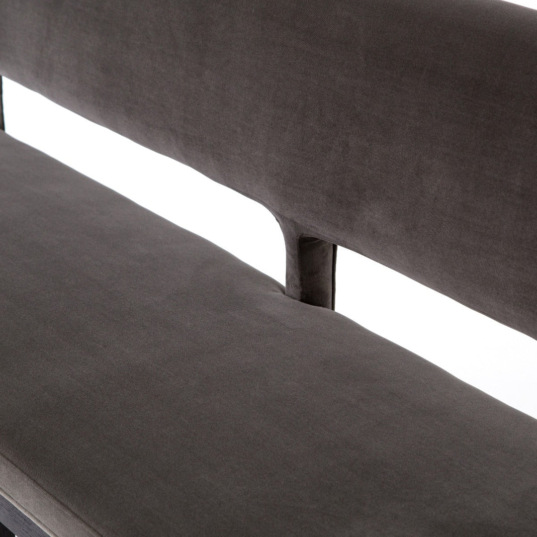 MIKE DINING BENCH: WASHED GRAY VELVET