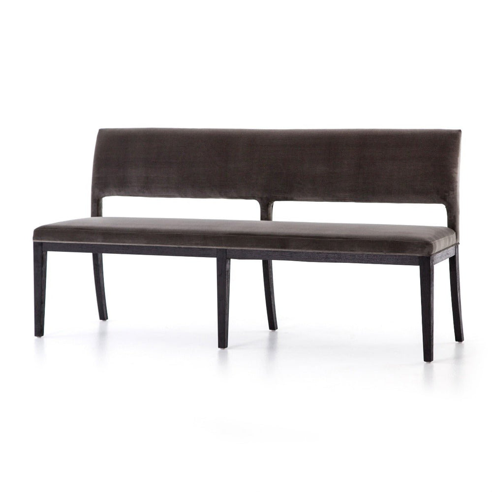 MIKE DINING BENCH: WASHED GRAY VELVET