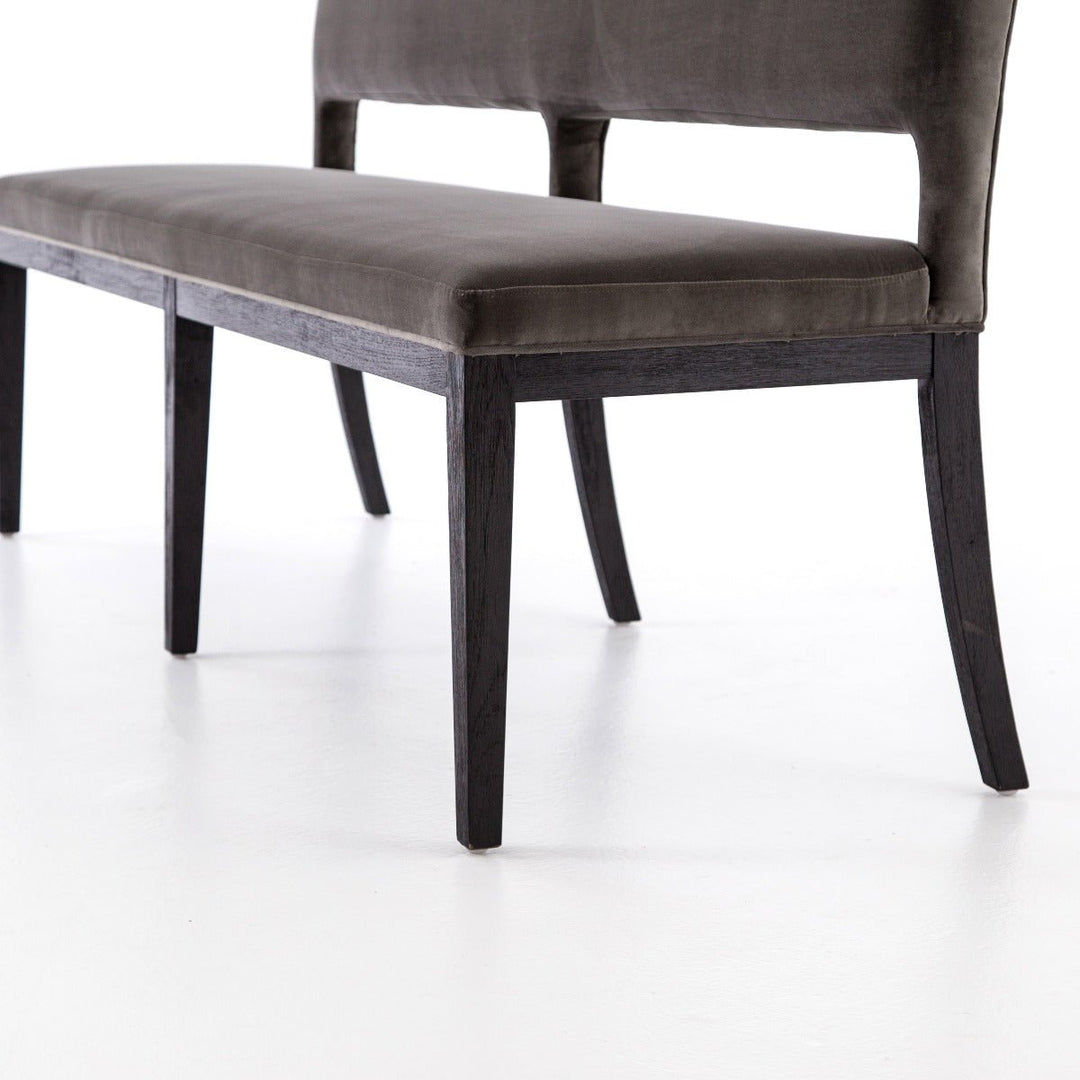 MIKE DINING BENCH: WASHED GRAY VELVET