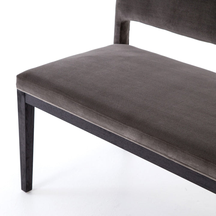 MIKE DINING BENCH: WASHED GRAY VELVET