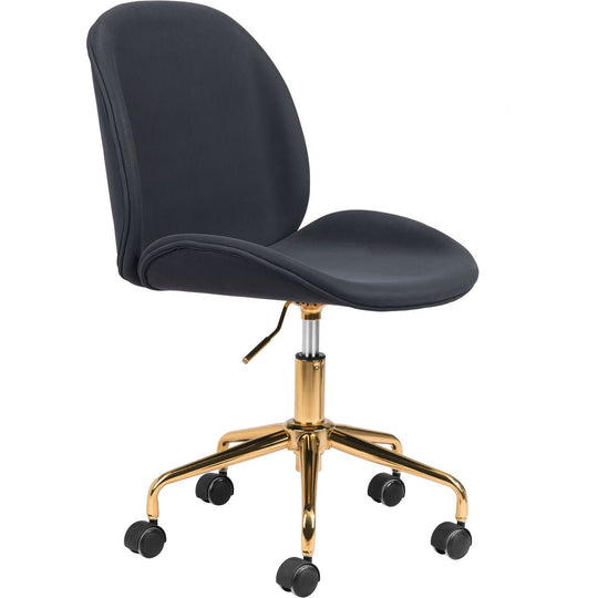 MILES BLACK VELVET OFFICE CHAIR