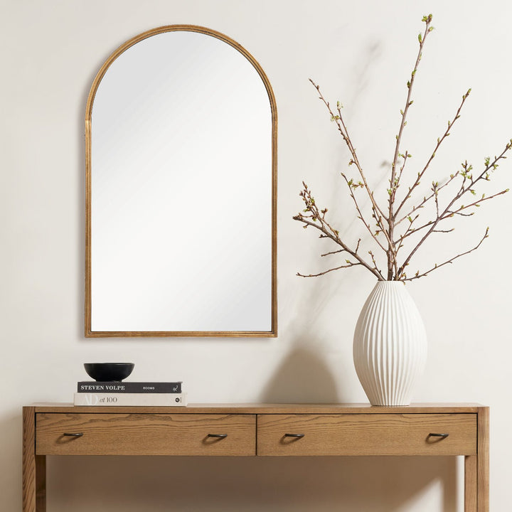 MILLIE ANTIQUE GOLD ARCHED VANITY MIRROR