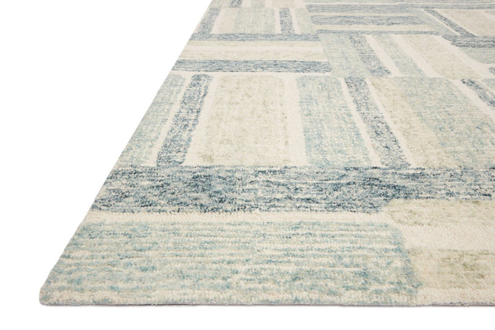 MILO HAND - TUFTED WOOL RUG: AQUA, DENIM