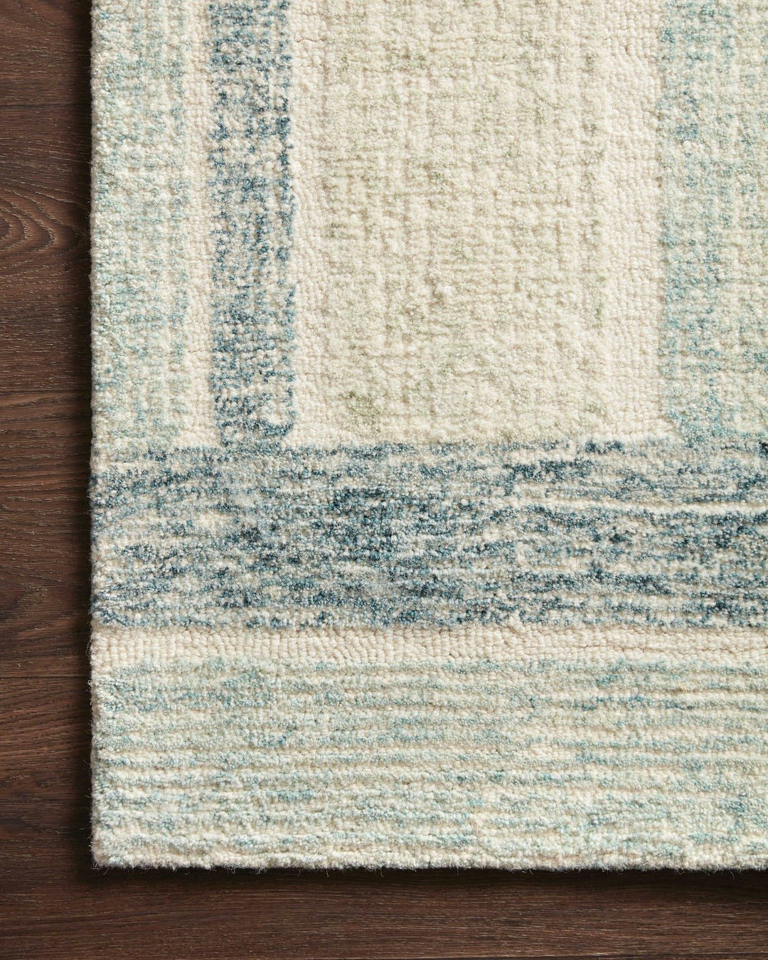 MILO HAND - TUFTED WOOL RUG: AQUA, DENIM