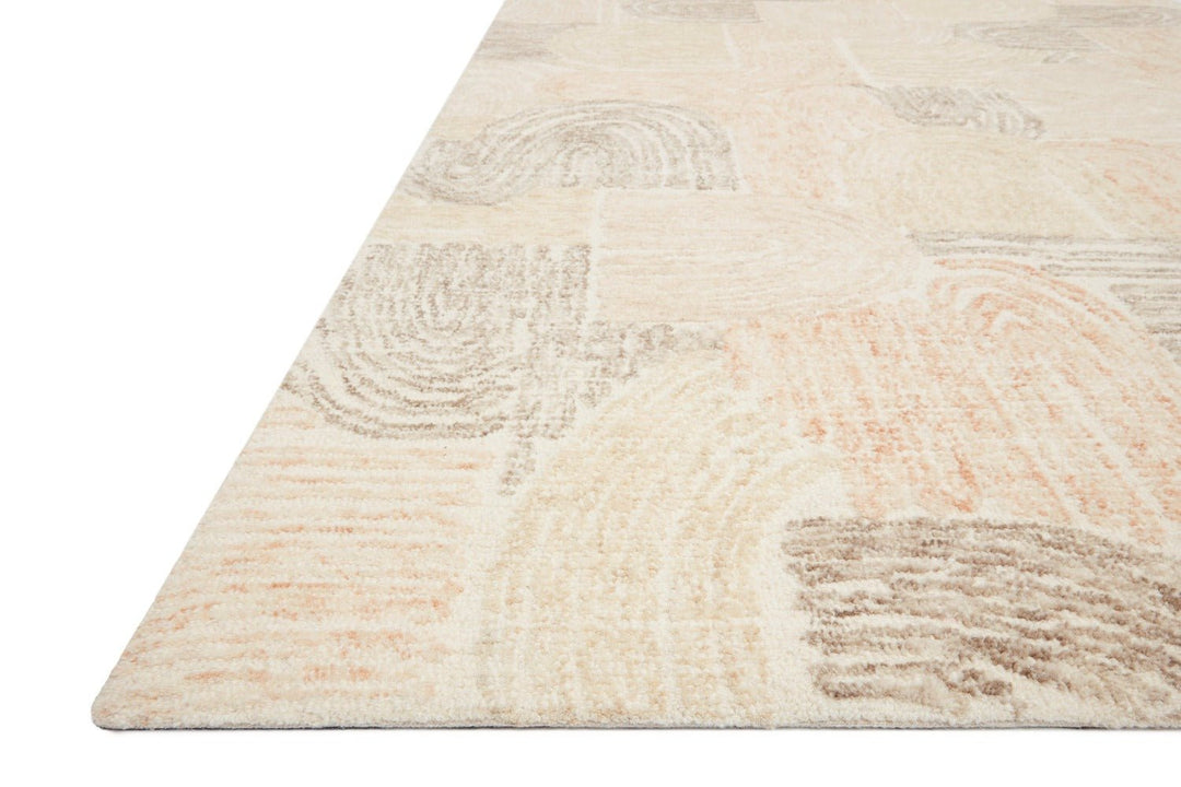 MILO HAND - TUFTED WOOL RUG: PEACH, PEBBLE