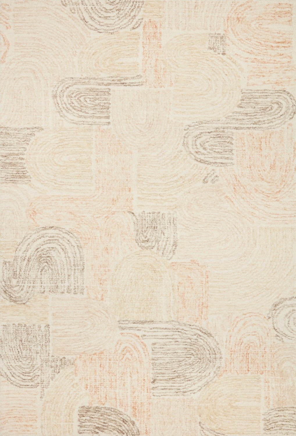 MILO HAND - TUFTED WOOL RUG: PEACH, PEBBLE