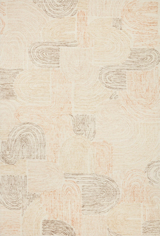 MILO HAND - TUFTED WOOL RUG: PEACH, PEBBLE