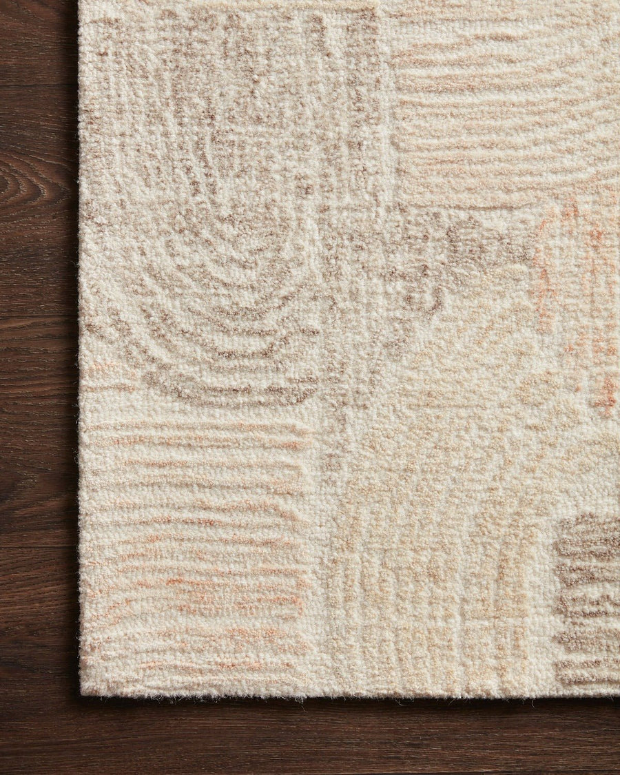 MILO HAND - TUFTED WOOL RUG: PEACH, PEBBLE