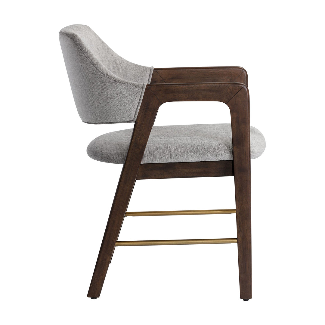 MILTON SMOKE ACACIA DINING ARMCHAIR