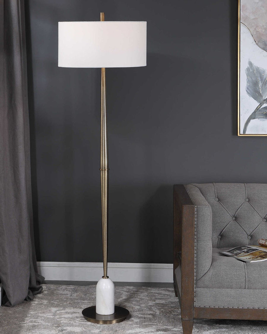 MINETTE BRASS + MARBLE FLOOR LAMP