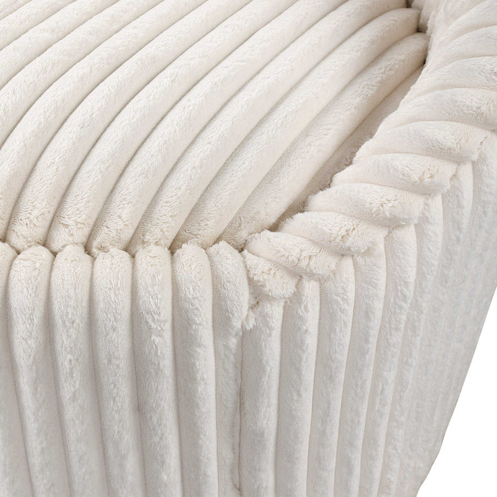 MINKA FLUTED IVORY SHERPA CHENILLE SWIVEL CHAIR