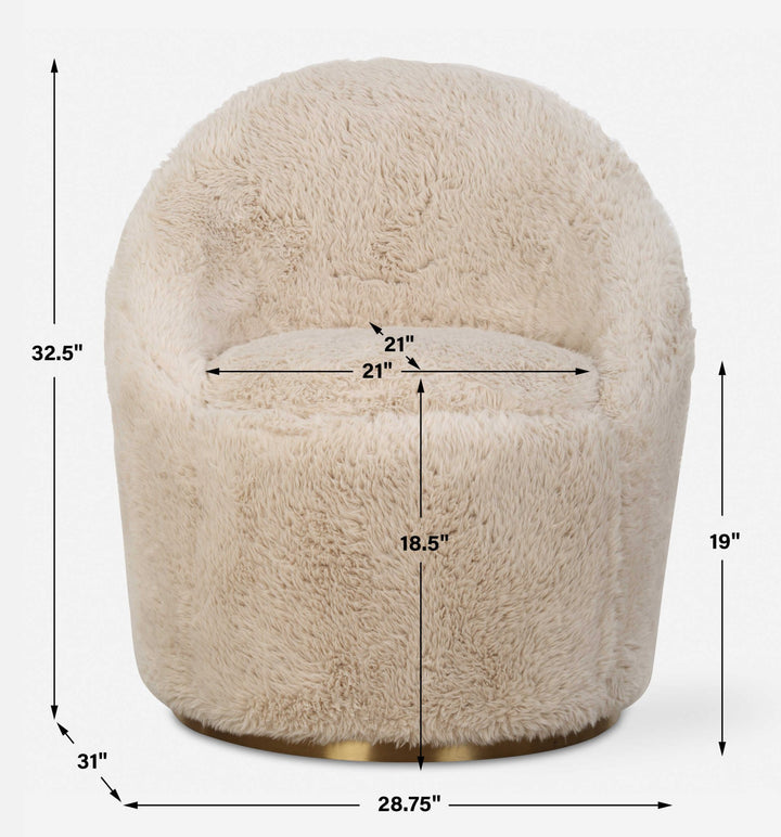 MINKA SHEEPSKIN SHAG SWIVEL CHAIR