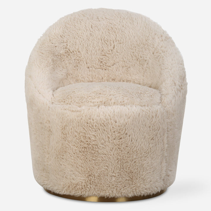 MINKA SHEEPSKIN SHAG SWIVEL CHAIR