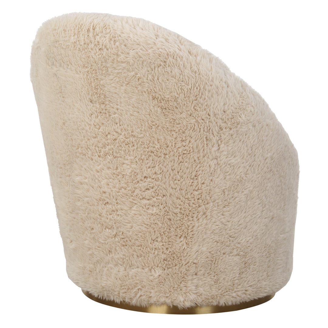 MINKA SHEEPSKIN SHAG SWIVEL CHAIR