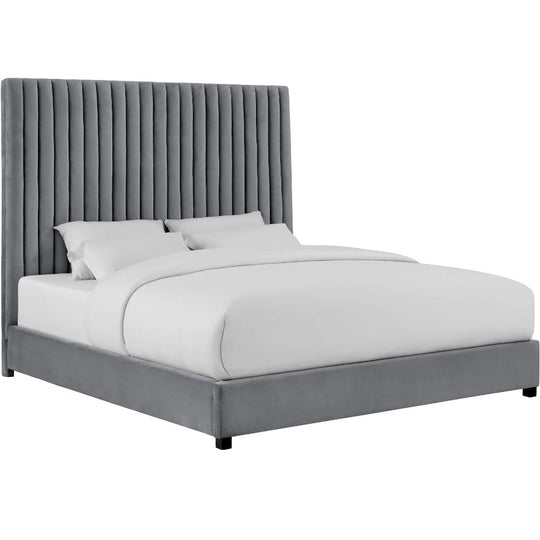 MISCHA GREY VELVET BED