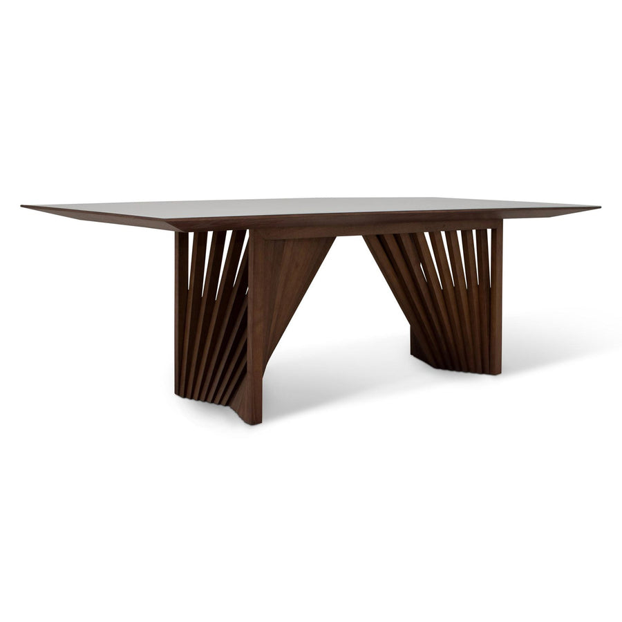 MODERN BRAZILIAN LAGUNA GLASS TOP RECTANGULAR DINING TABLE