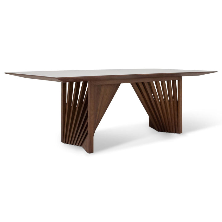 MODERN BRAZILIAN LAGUNA GLASS TOP RECTANGULAR DINING TABLE