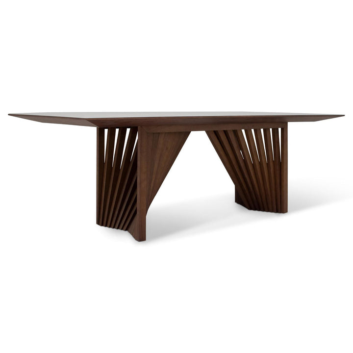 MODERN BRAZILIAN LAGUNA GLASS TOP RECTANGULAR DINING TABLE