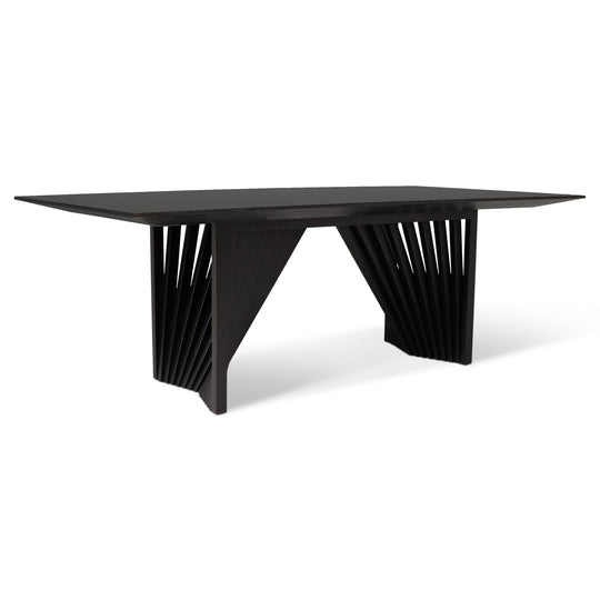 MODERN BRAZILIAN LAGUNA GLASS TOP RECTANGULAR DINING TABLE