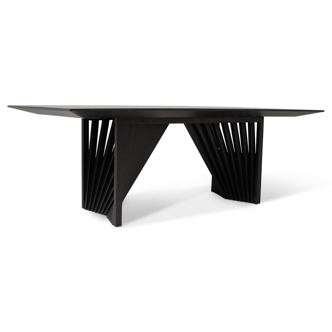 MODERN BRAZILIAN LAGUNA GLASS TOP RECTANGULAR DINING TABLE