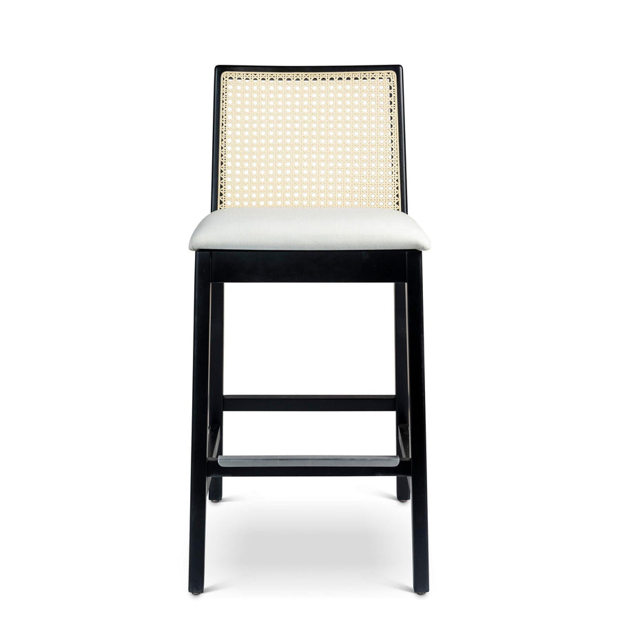 MODERN BRAZILIAN NARDIA CANE TAUARI WOOD BAR STOOL