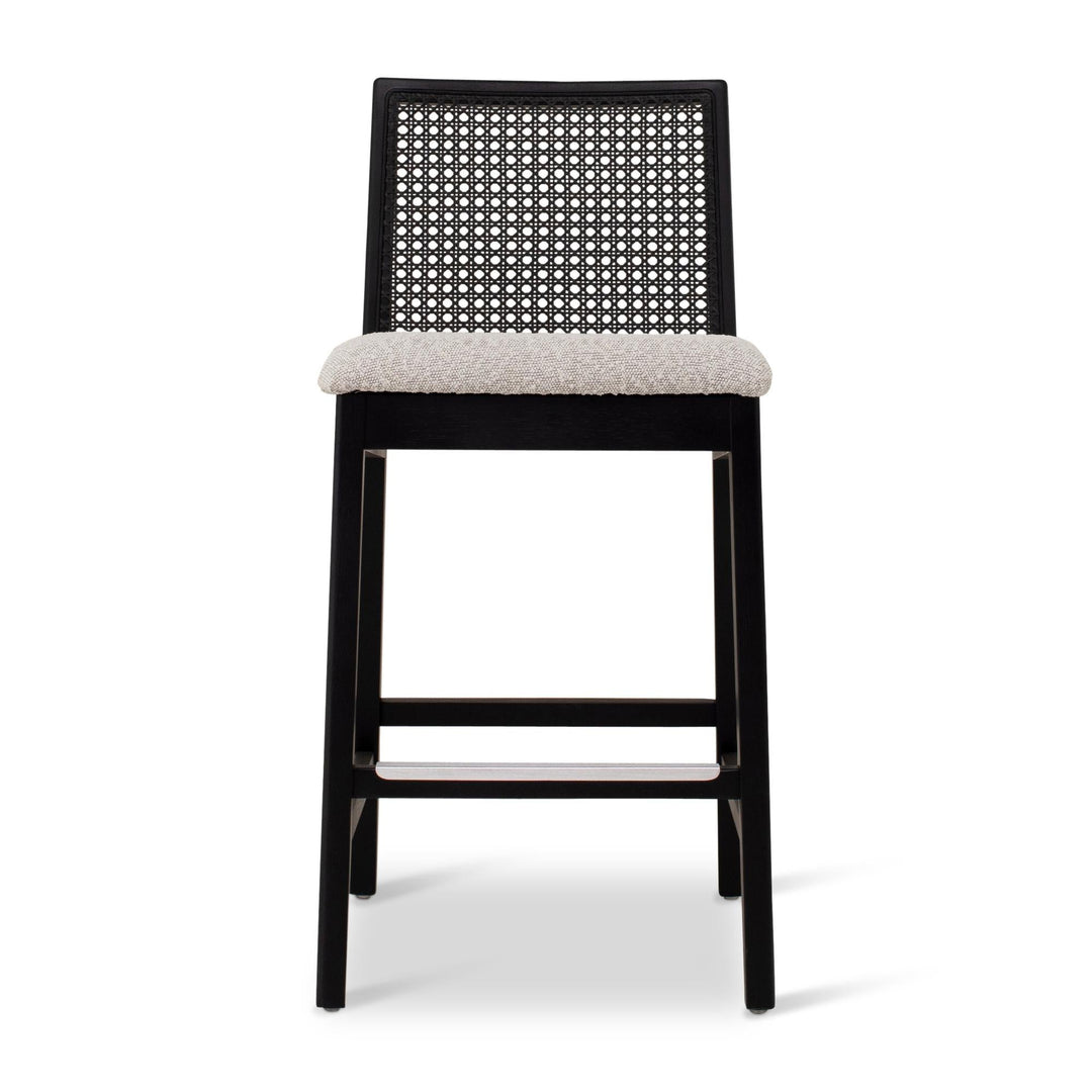 MODERN BRAZILIAN NARDIA CANE TAUARI WOOD COUNTER STOOL