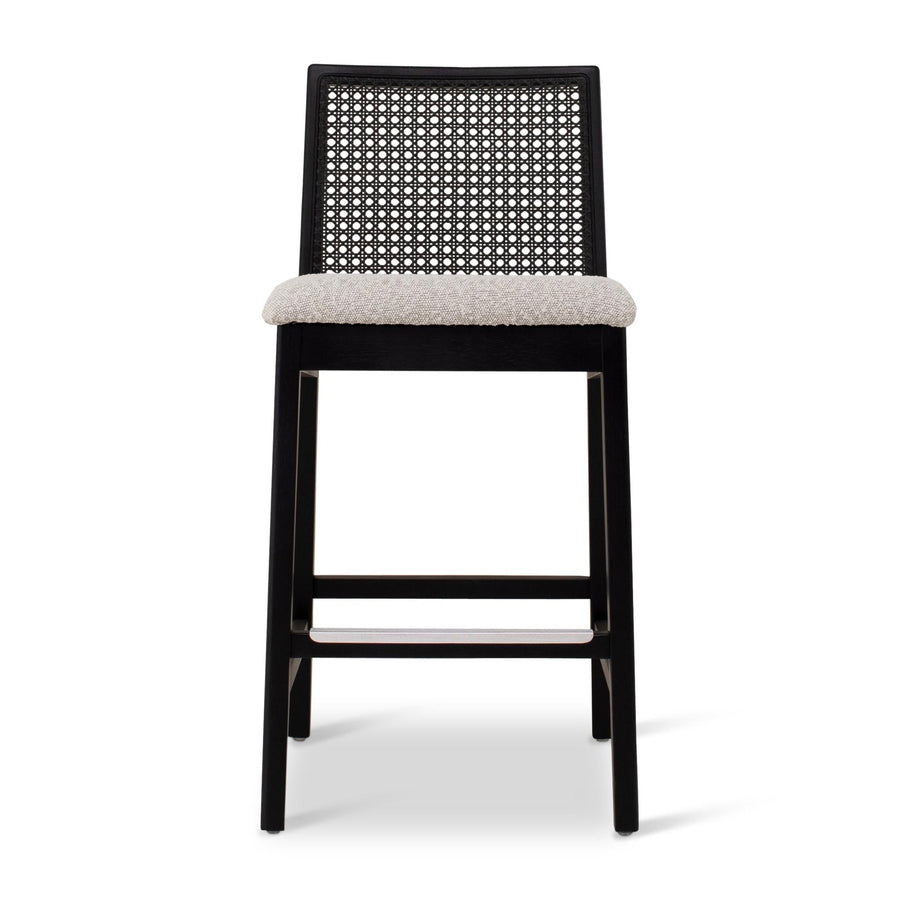 MODERN BRAZILIAN NARDIA CANE TAUARI WOOD COUNTER STOOL