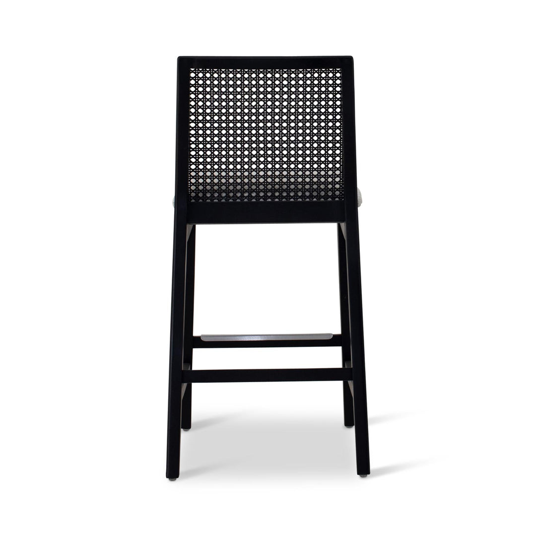 MODERN BRAZILIAN NARDIA CANE TAUARI WOOD COUNTER STOOL