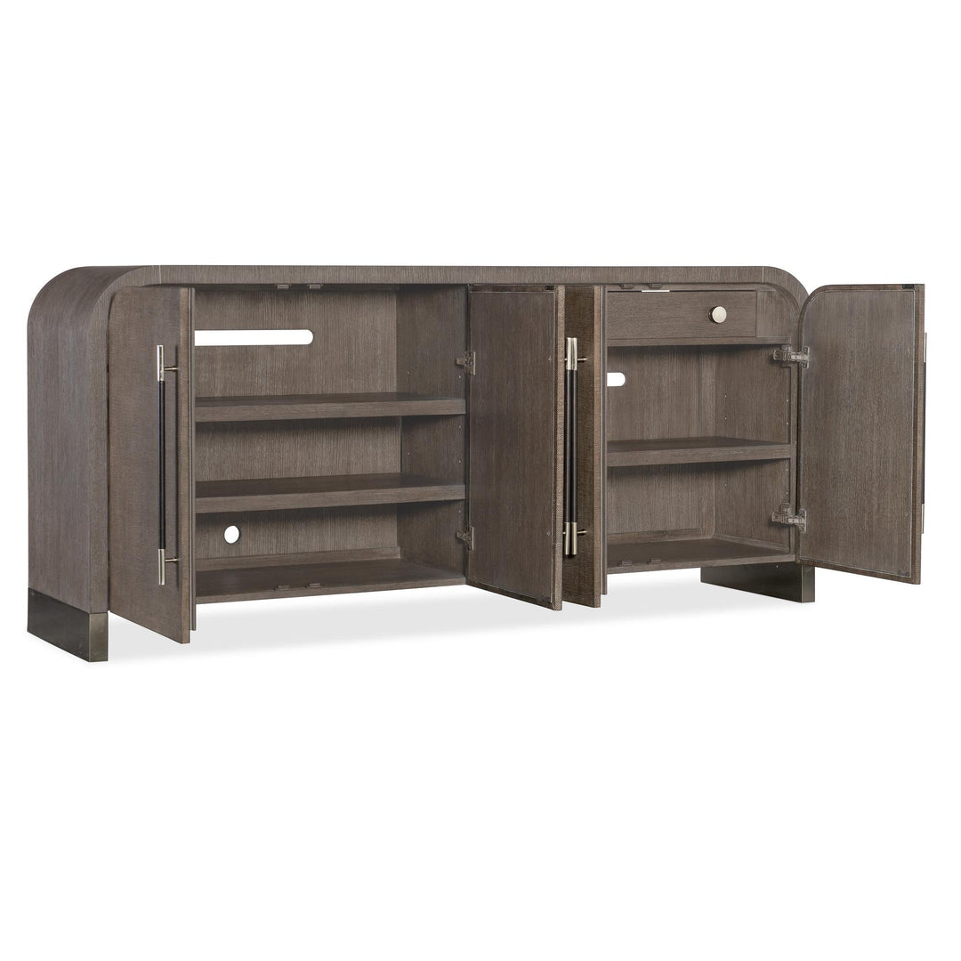 MODERN MOOD ARCHED RAFFIA MEDIA CREDENZA