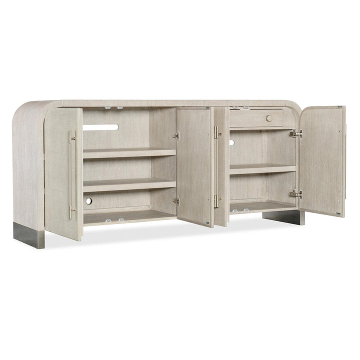 MODERN MOOD ARCHED RAFFIA MEDIA CREDENZA