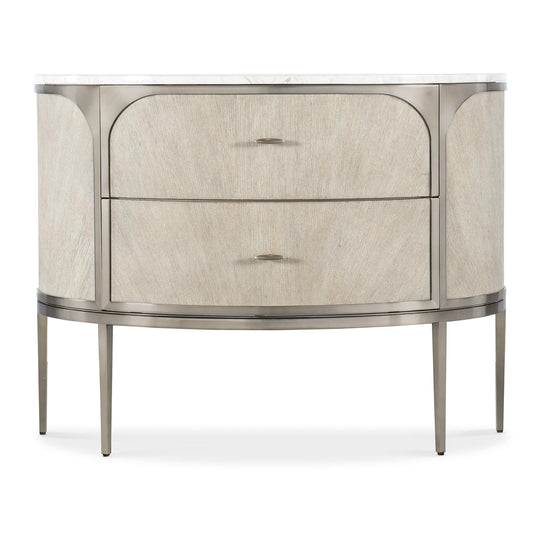 MODERN MOOD MARBLE TOP DEMILUNE CHEST