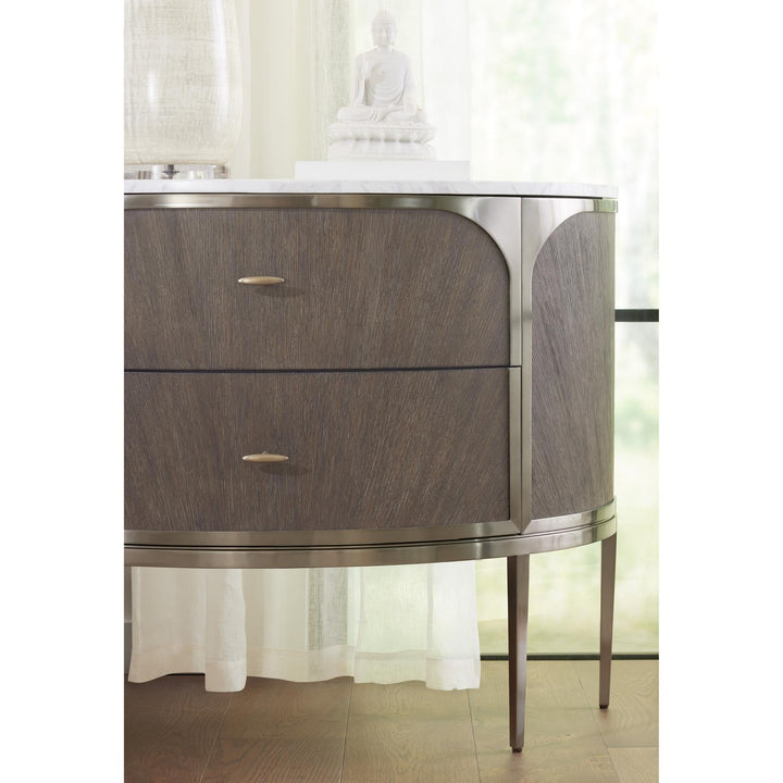 MODERN MOOD MARBLE TOP DEMILUNE CHEST