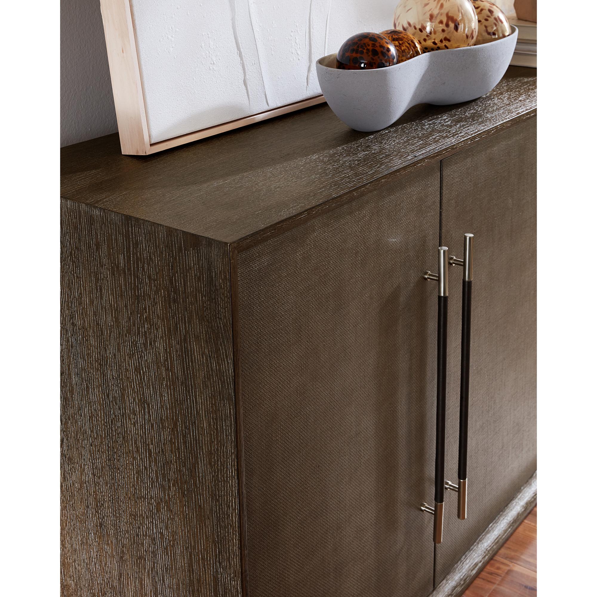 MODERN MOOD RAFFIA MEDIA CREDENZA STYLISH STORAGE SOLUTION