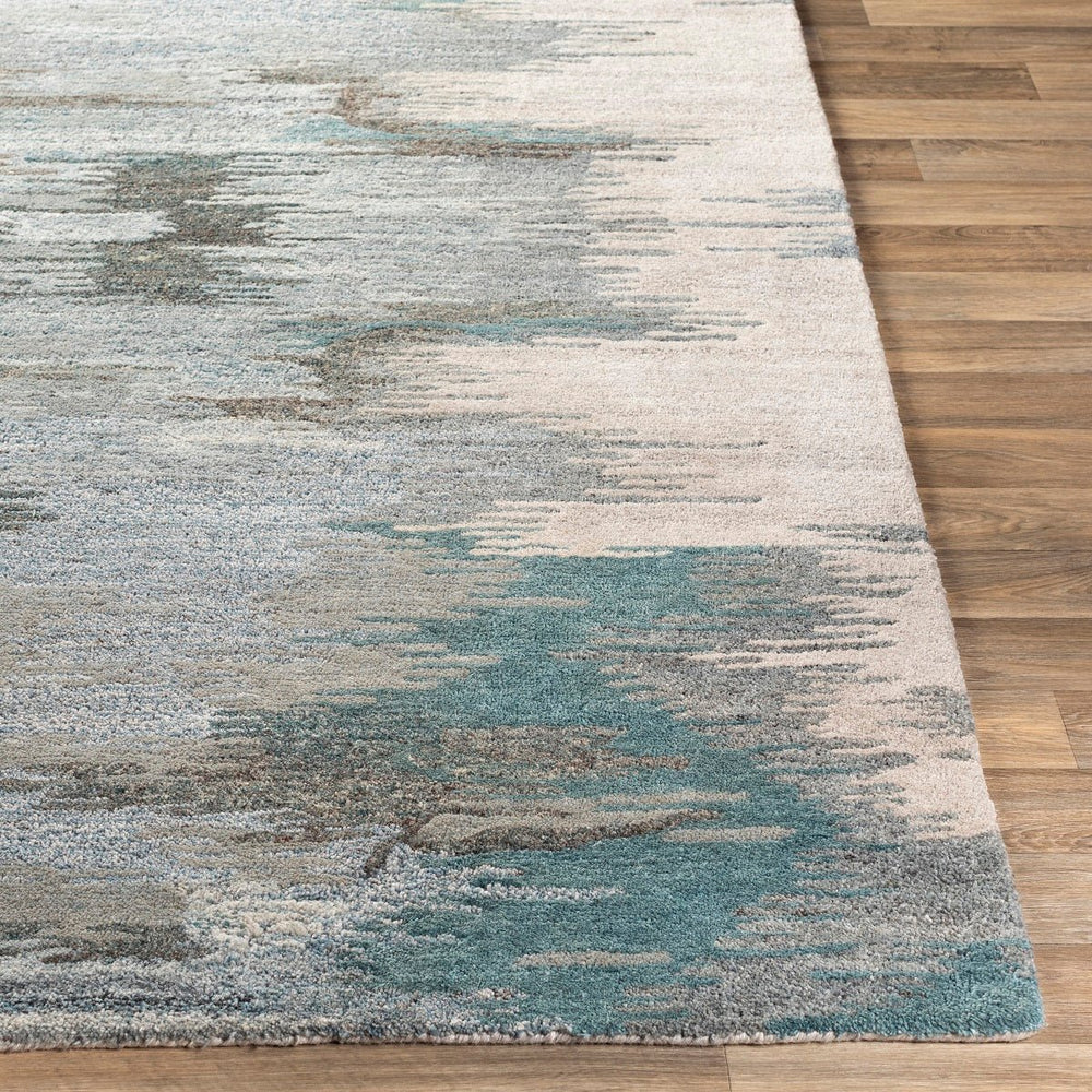 MODESTO WOOL + VISCOSE RUG: TEAL, AQUA