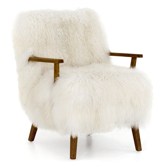 MONGOLIA CREAM FUR ARM CHAIR