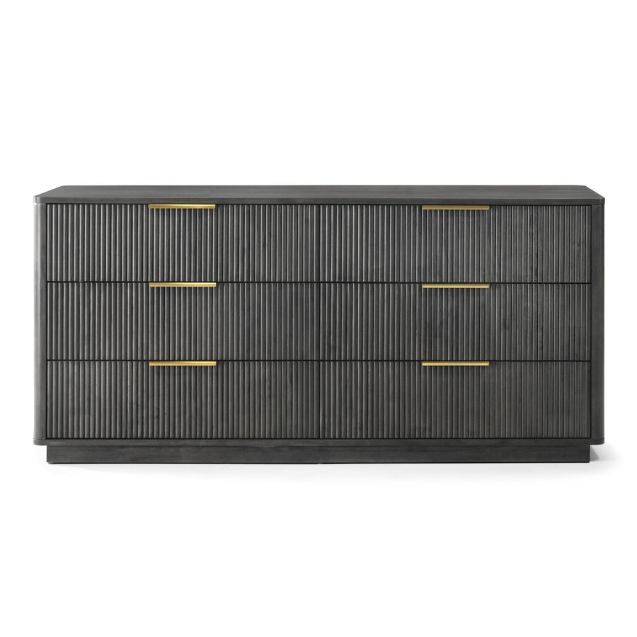 dark grey dresser Hollivern Six Drawer Dresser