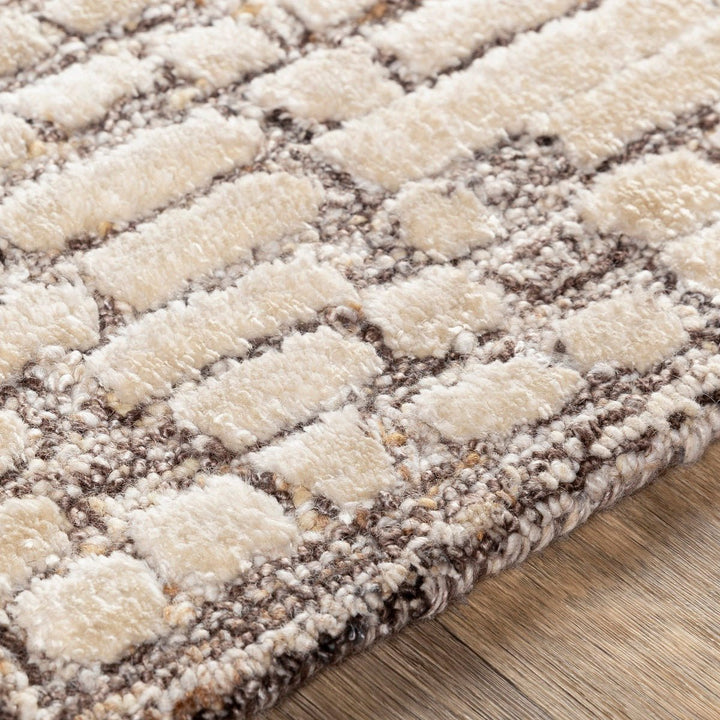 MONTEZ WOOL + VISCOSE RUG: KHAKI