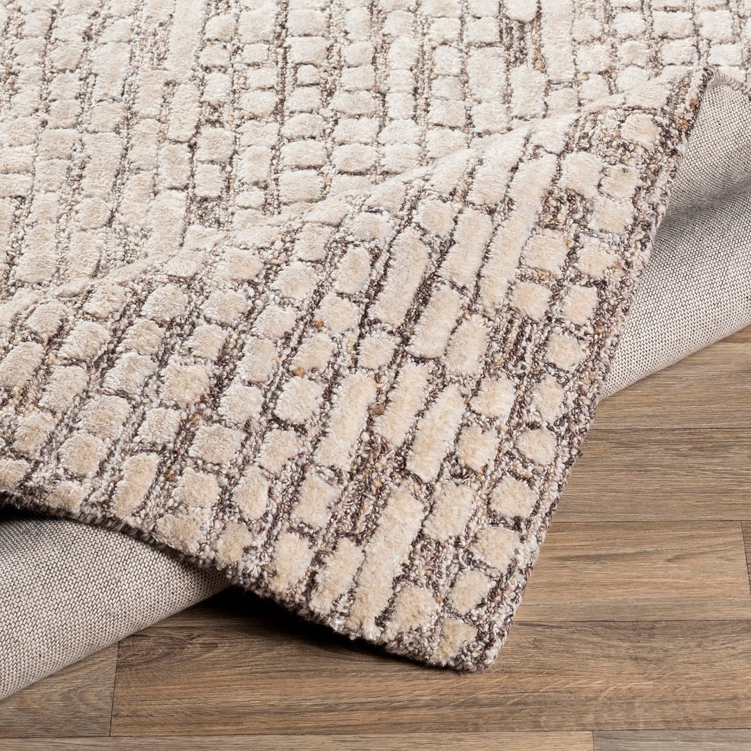 MONTEZ WOOL + VISCOSE RUG: KHAKI