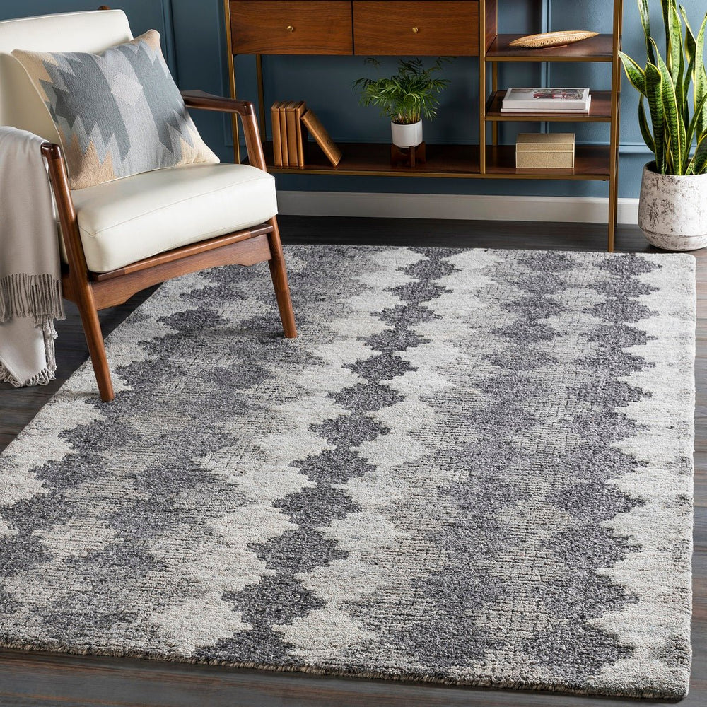 MONTY WOOL + VISCOSE RUG: CHARCOAL