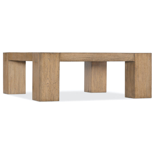 MORTON BLOCKED WOOD SQUARE COFFEE TABLE