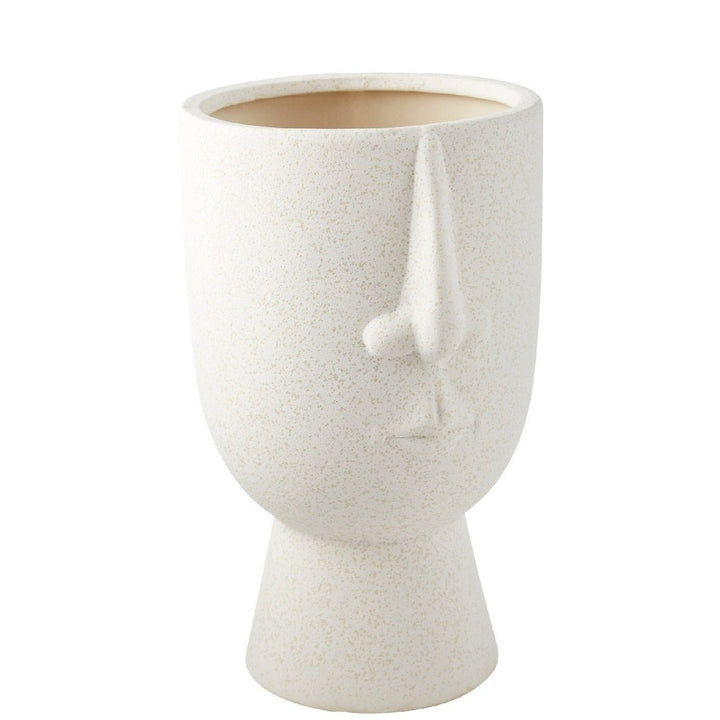 MOTHER & FATHER WHITE CERAMIC VASES