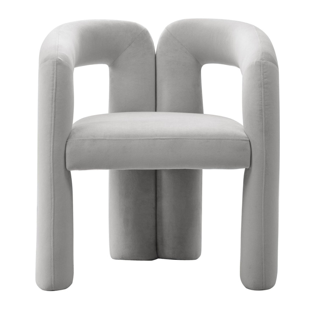 MULGREW LIGHT GREY VELVET DINING CHAIR